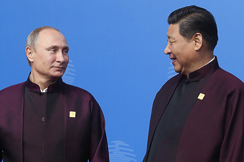 Президент России Владимир Путин и председатель КНР Си Цзиньпин