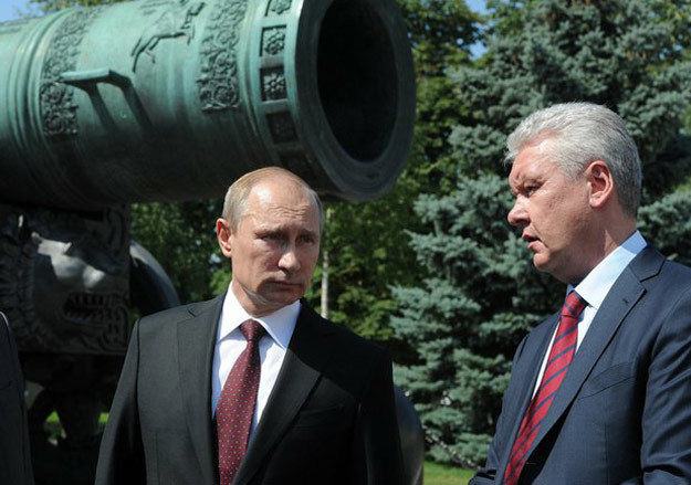 Президент Владимир Путин с мэром Москвы Сергеем Собяниным в Кремле