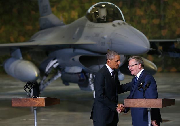 Президент США Барак Обама и президент Польши Бронислав Коморовский