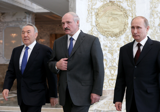 Нурсултан Назарбаев, Александр Лукашенко и Владимир Путин