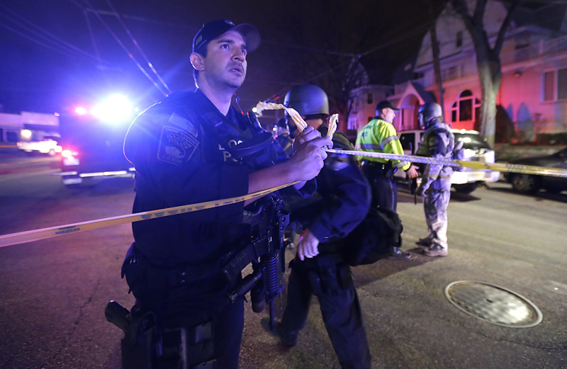 Место перестрелки с полицией в Уотертауне