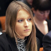 Член общественной организации «Молодая гвардия» Яна Лантратова