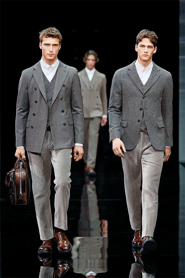 Модели из мужской коллекциий Giorgio Armani осень-зима 2014/15