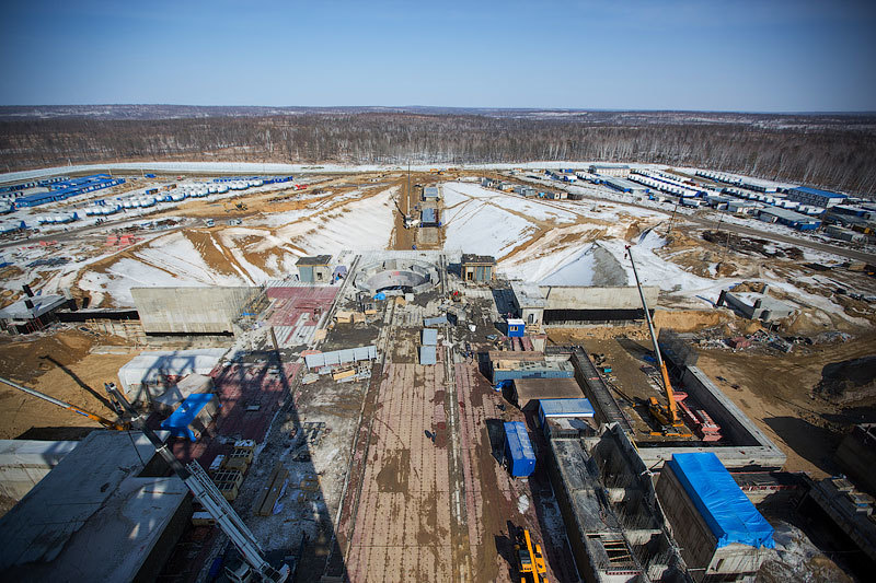 Строительство стартового комплекса космодрома «Восточный», март 2014 г.