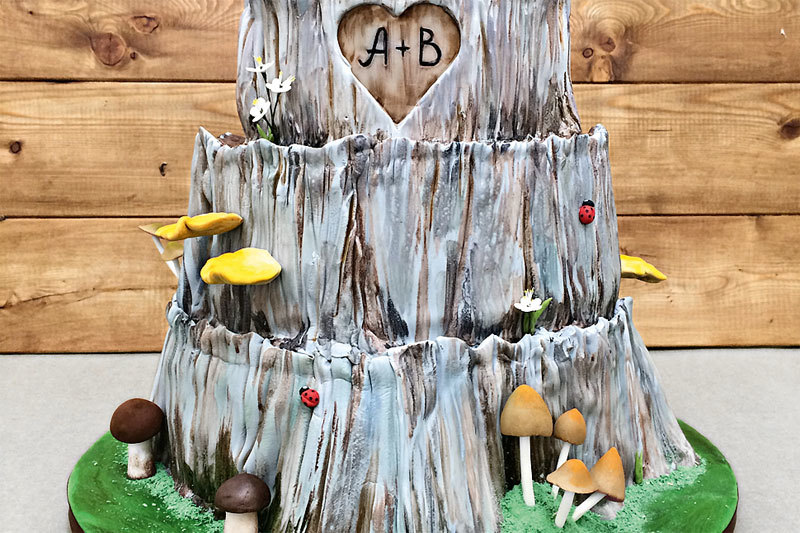 Свадебный торт в форме лесного пенька