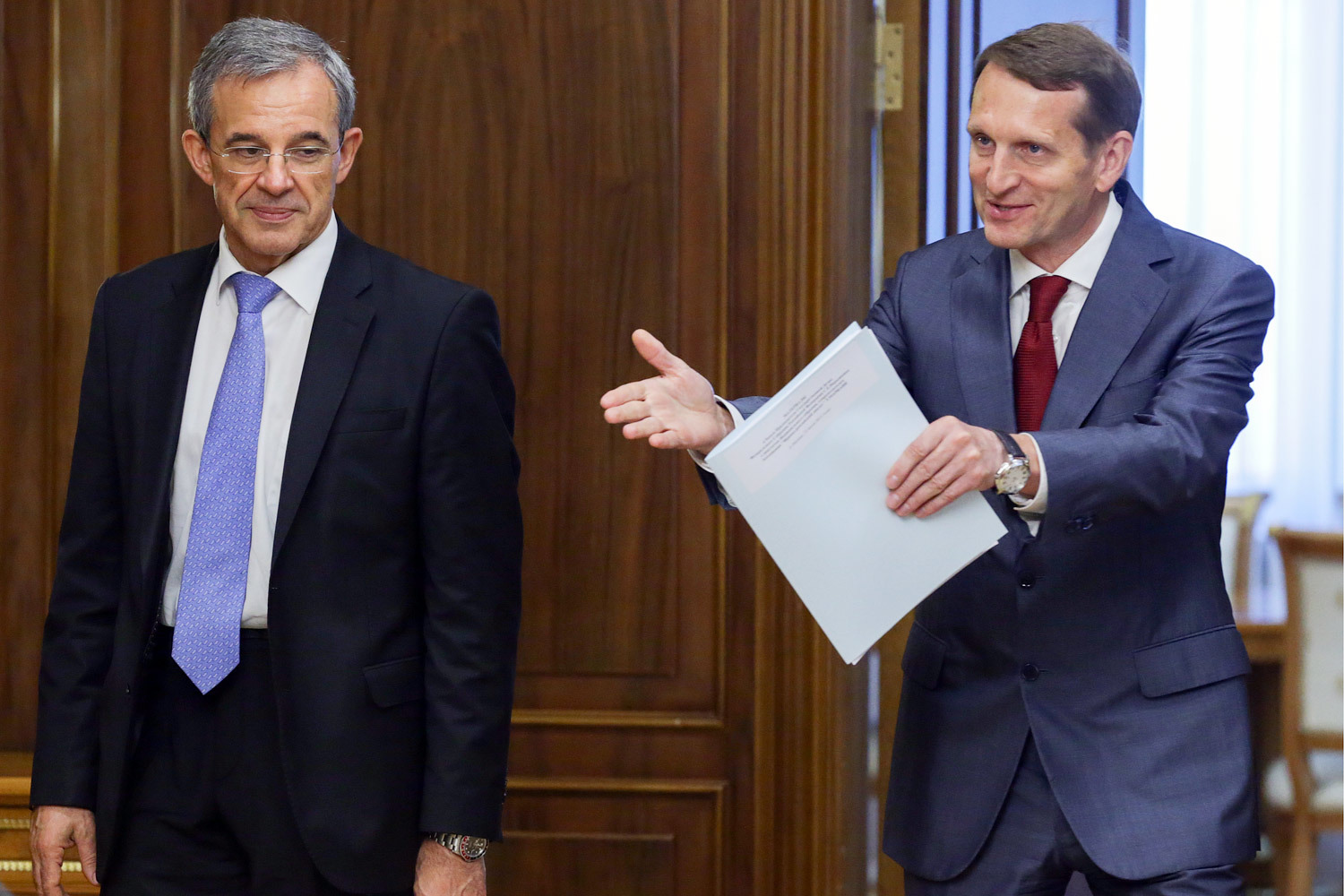 Депутат Национального собрания Франции Тьерри Мариани и председатель Госдумы Сергей Нарышкин