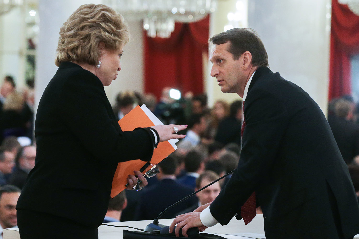 Спикер Совфеда Валентина Матвиенко и спикер Госдумы Сергей Нарышкин