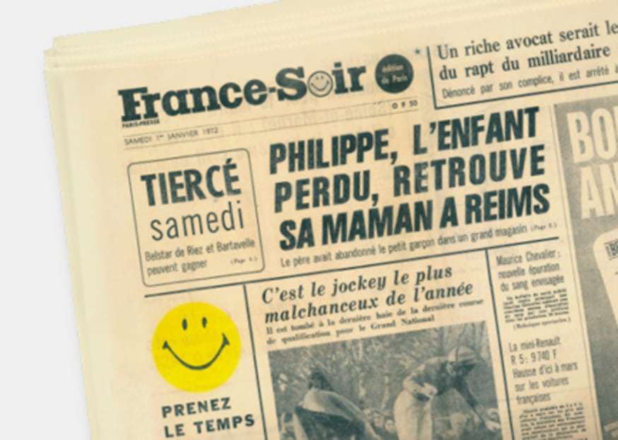 Смайлик, который Луфрани предложил France-Soir, 1971 г.