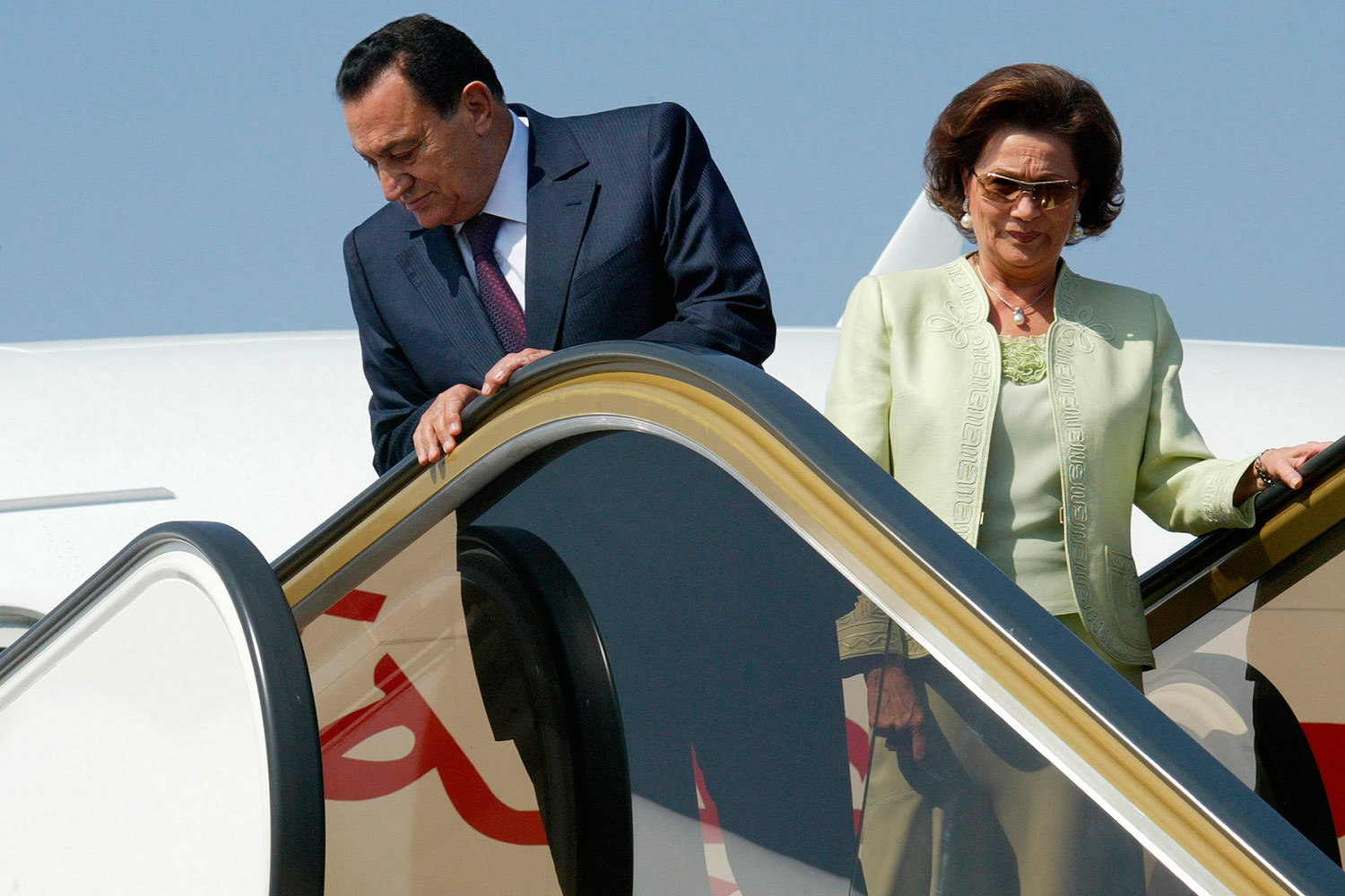 Мубарак с супругой Сюзанной. Египетский лидер и его супруга поженились в 1959 г. В браке у них родились два сына – Гамаль и Алаа