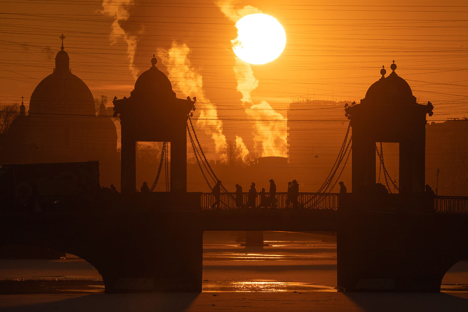 4 февраля 2025 г. Мост Ломоносова на Фонтанке,  Санкт-Петербург.