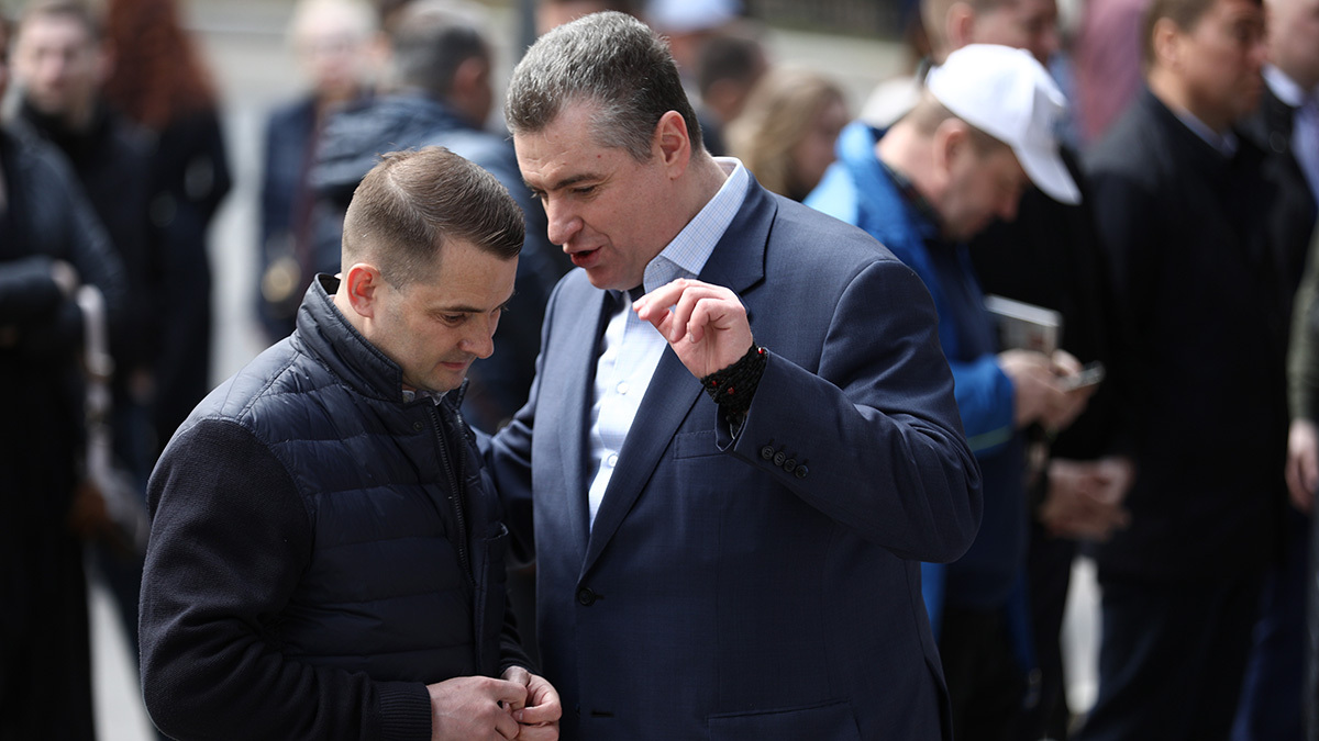 Лидер ЛДПР Леонид Слуцкий и исключенный из этой партии Ярослав Нилов