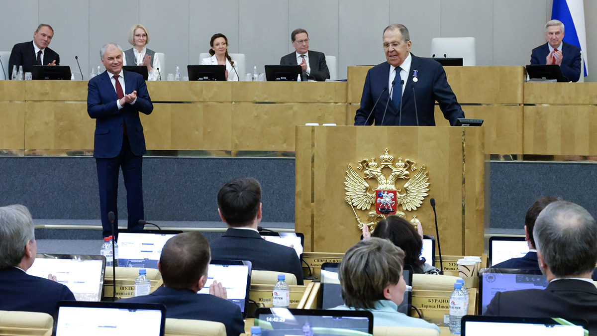 Министр иностранных дел России Сергей Лавров выступил на правительственном часе в Госдуме 11 февраля