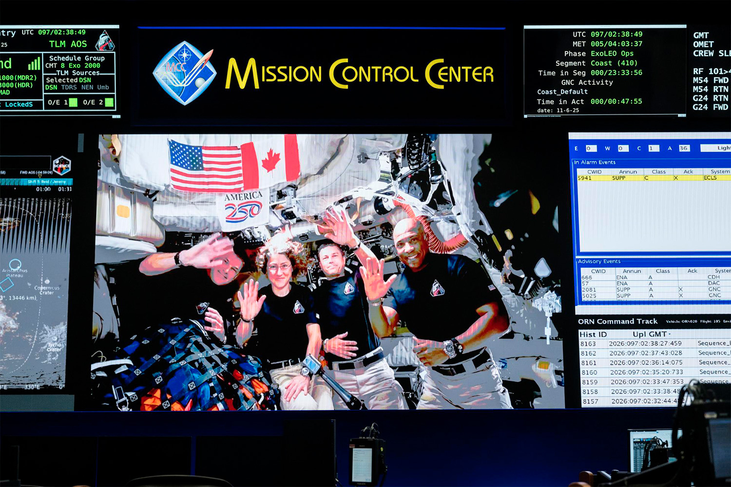 Во время полета президент США Дональд Трамп связался с экипажем и поздравил астронавтов с успешным облетом Луны. «Сегодня вы вошли в историю и заставили всю Америку гордиться вами», – заявил он. Американский лидер также отметил «мужество и гениальность» астронавтов: «Люди никогда прежде не видели ничего подобного тому, что вы делаете в пилотируемом космическом корабле. Это невероятно».