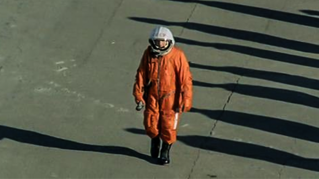 Юлия Пересильд во время съемок фильма «Вызов» на Международной космической станции. 