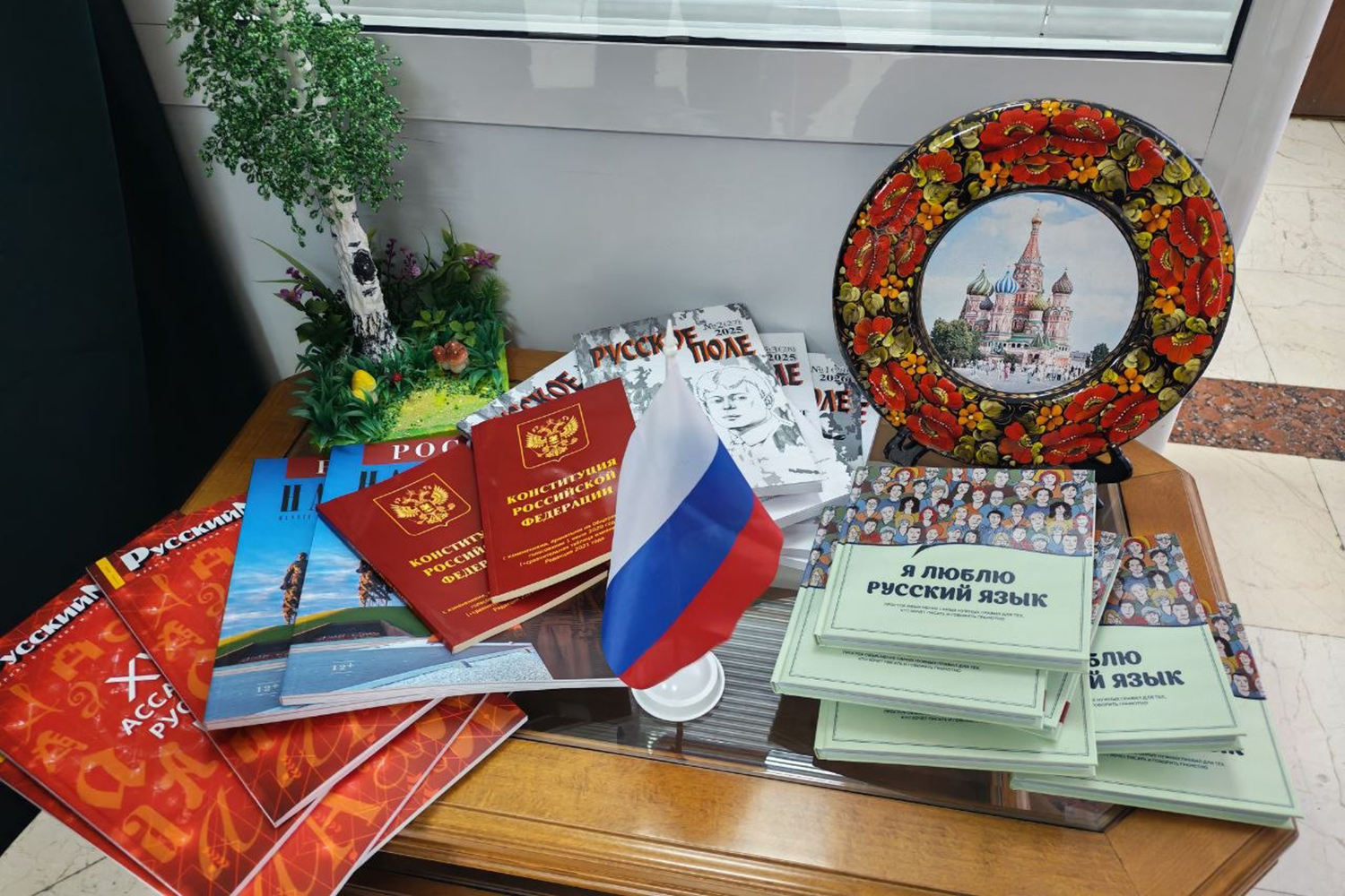 Книги Сергея Есенина и учебники русского языка на участке в Кишиневе.