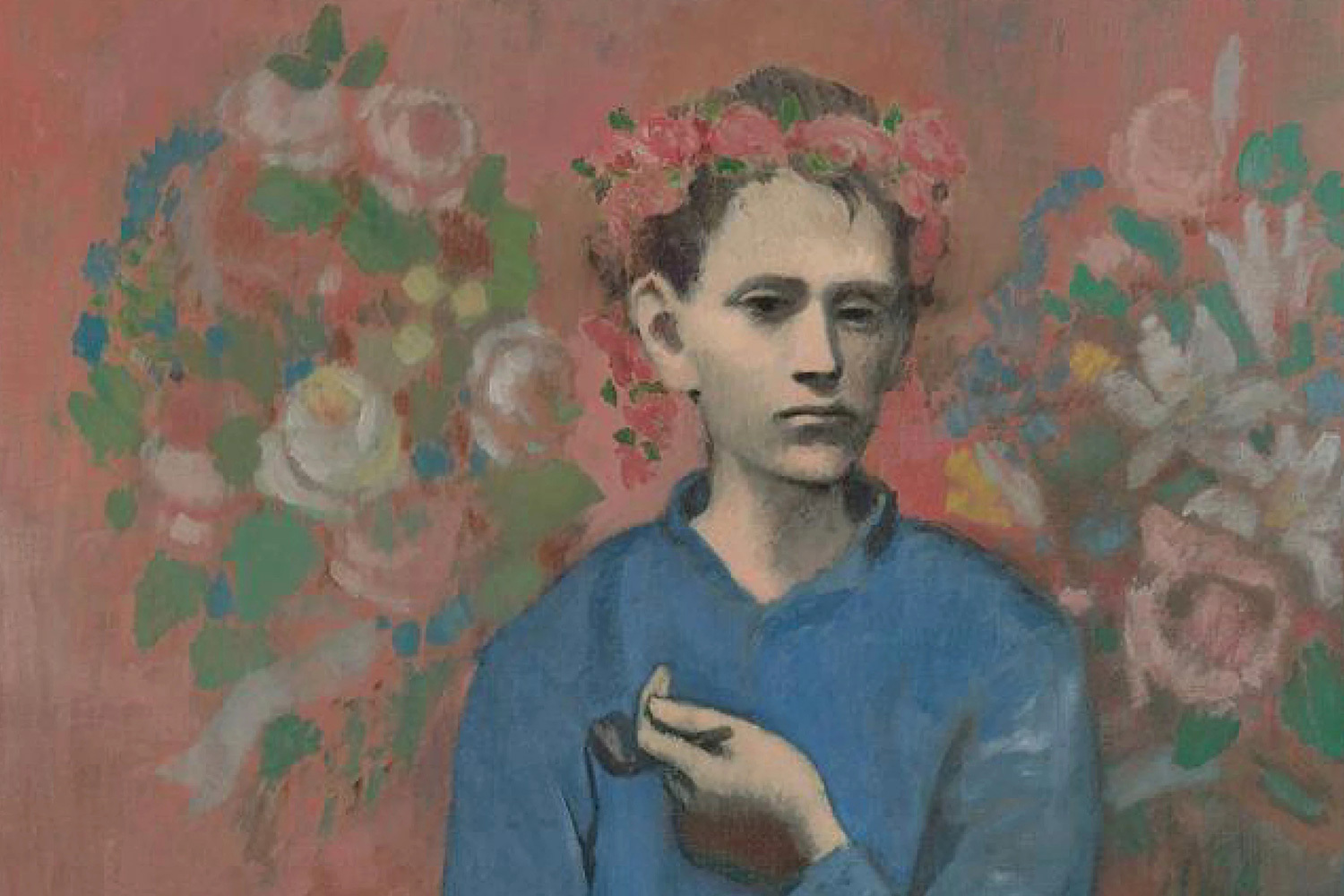 «Мальчик с трубкой» (1905) – $104,2 млнПортрет парижского юноши с курительной трубкой и венком из роз создан в 1905 г. на пике «розового периода». В 2004 г. произведение стало самым дорогим холстом, когда-либо продававшимся на аукционе, обойдя «Портрет доктора Гаше» ван Гога. 5 мая 2004 г. на Sotheby's в Нью-Йорке за него заплатили $104,2 млн, а торги заняли около семи минут.&nbsp;На фото – деталь картины.