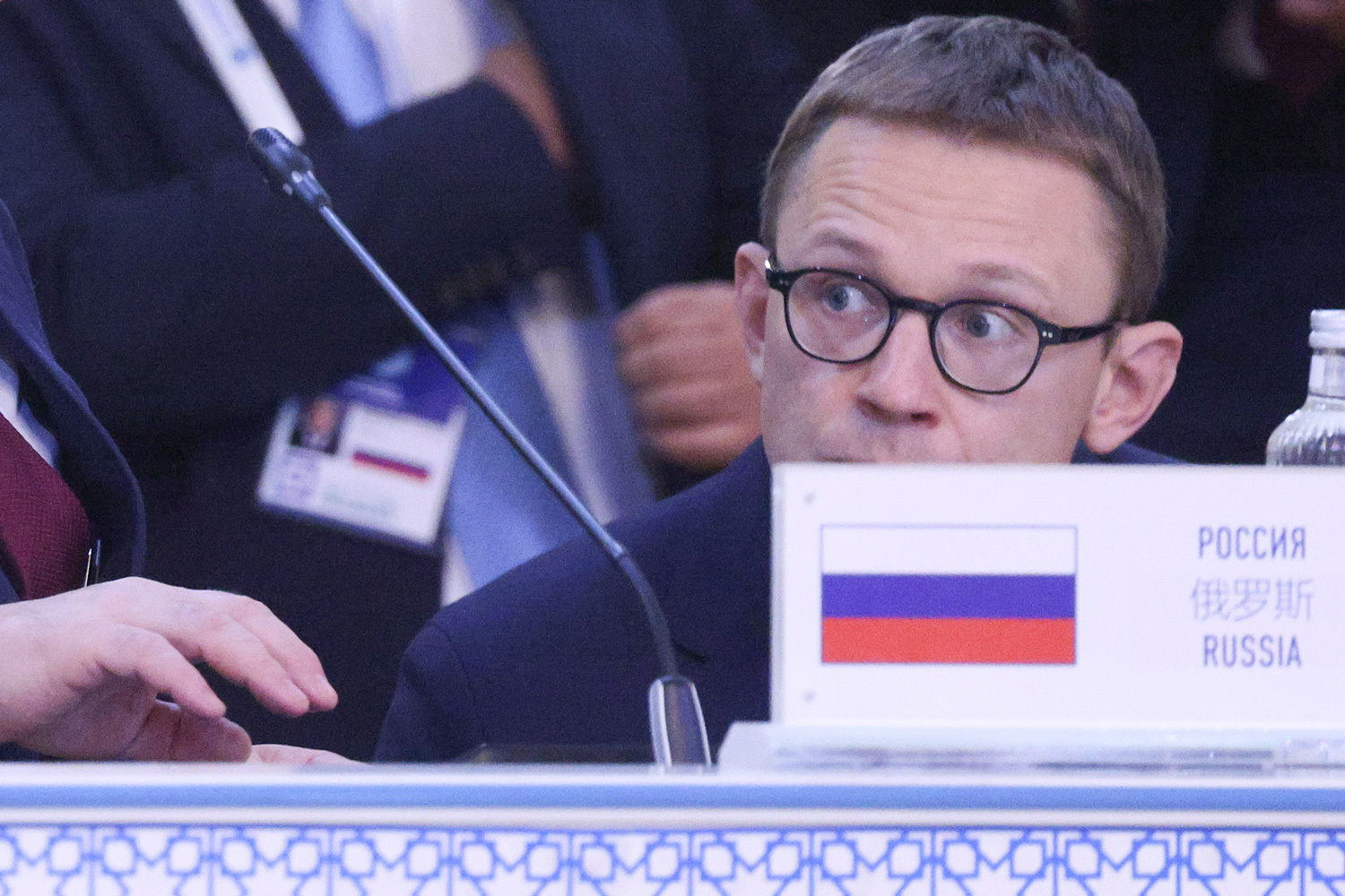 20 октября 2026 г. Заместитель министра финансов Алексей Сазанов во время ШОС в Душанбе, Таджикистан.
